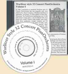 Illustration of Wurlitzer Style 32 Concert PianOrchestra CD Album and Compact Disk.
